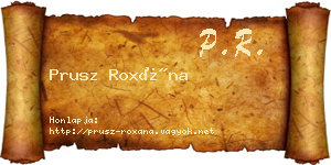 Prusz Roxána névjegykártya